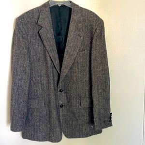 Robert Stock Men Tweed Blazer Sport 100% Wool Jacket Grey Multi 2 front pockets